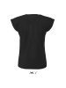 Női MELBA kereknyakú pamut póló, SOL'S SO01406, Deep Black-L