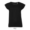 Női MELBA kereknyakú pamut póló, SOL'S SO01406, Deep Black-L