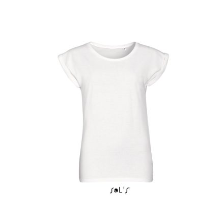 Női MELBA kereknyakú pamut póló, SOL'S SO01406, White-L