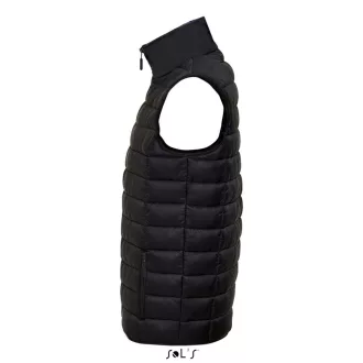   Férfi WAVE könnyű bélelt steppelt mellény, SOL'S SO01436, Black-S