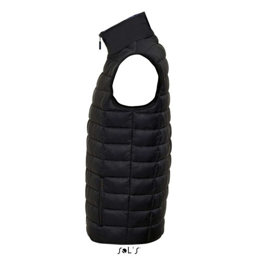 Férfi WAVE könnyű bélelt steppelt mellény, SOL'S SO01436, Black-S