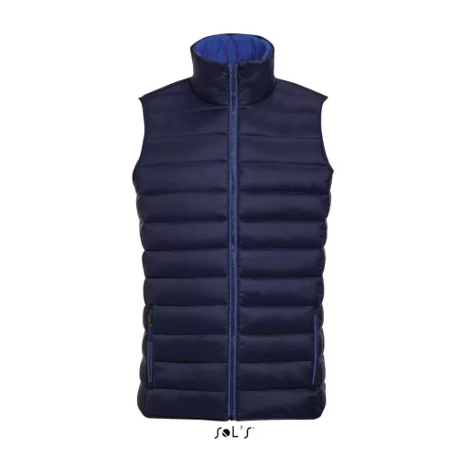 Férfi WAVE könnyű bélelt steppelt mellény, SOL'S SO01436, Navy-2XL