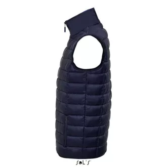   Férfi WAVE könnyű bélelt steppelt mellény, SOL'S SO01436, Navy-S