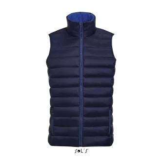   Férfi WAVE könnyű bélelt steppelt mellény, SOL'S SO01436, Navy-S