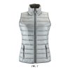 Női WAVE könnyű bélelt steppelt mellény, SOL'S SO01437, Metal Grey-S