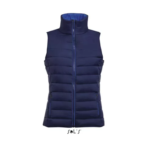 Női WAVE könnyű bélelt steppelt mellény, SOL'S SO01437, Navy-S