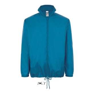   Uniszex széldzseki, gallérba rejtett kapucnival, SOL'S SO01618, Aqua-S