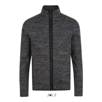   Uniszex TURBO cipzáras unisex vastag polár pulóver, SOL'S SO01652, Dark Grey/Black-M