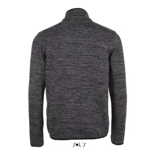 Uniszex TURBO cipzáras unisex vastag polár pulóver, SOL'S SO01652, Dark Grey/Black-M