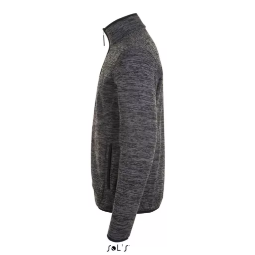 Uniszex TURBO cipzáras unisex vastag polár pulóver, SOL'S SO01652, Dark Grey/Black-M