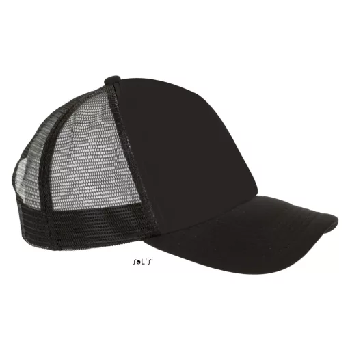Uniszex hálós 5 paneles baseball sapka, SOL'S SO01668, Black-U