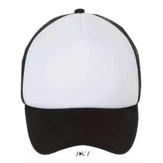   Uniszex hálós 5 paneles baseball sapka, SOL'S SO01668, White/Black-U