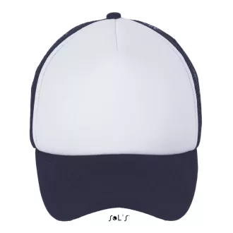   Uniszex hálós 5 paneles baseball sapka, SOL'S SO01668, White/French Navy-U