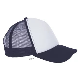   Uniszex hálós 5 paneles baseball sapka, SOL'S SO01668, White/French Navy-U
