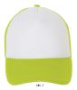 Uniszex hálós 5 paneles baseball sapka, SOL'S SO01668, White/Neon Green-U
