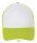 Uniszex hálós 5 paneles baseball sapka, SOL'S SO01668, White/Neon Green-U