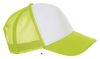 Uniszex hálós 5 paneles baseball sapka, SOL'S SO01668, White/Neon Green-U