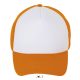 Uniszex hálós 5 paneles baseball sapka, SOL'S SO01668, White/Neon Orange-U