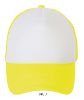 Uniszex hálós 5 paneles baseball sapka, SOL'S SO01668, White/Neon Yellow-U