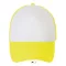 Uniszex hálós 5 paneles baseball sapka, SOL'S SO01668, White/Neon Yellow-U