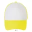Uniszex hálós 5 paneles baseball sapka, SOL'S SO01668, White/Neon Yellow-U