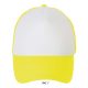 Uniszex hálós 5 paneles baseball sapka, SOL'S SO01668, White/Neon Yellow-U