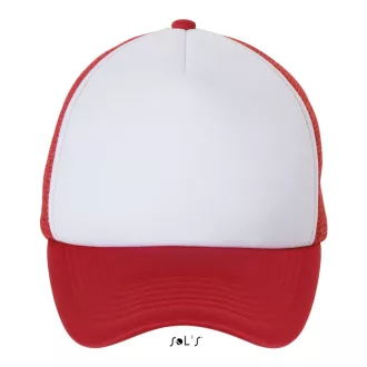   Uniszex hálós 5 paneles baseball sapka, SOL'S SO01668, White/Red-U