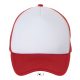 Uniszex hálós 5 paneles baseball sapka, SOL'S SO01668, White/Red-U