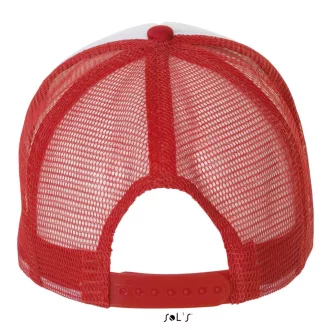   Uniszex hálós 5 paneles baseball sapka, SOL'S SO01668, White/Red-U