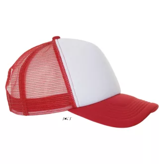   Uniszex hálós 5 paneles baseball sapka, SOL'S SO01668, White/Red-U