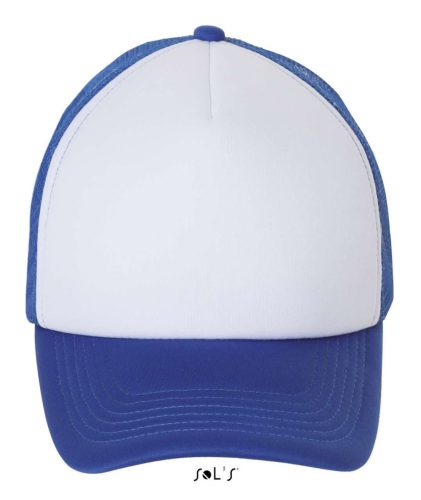 Uniszex hálós 5 paneles baseball sapka, SOL'S SO01668, White/Royal Blue-U