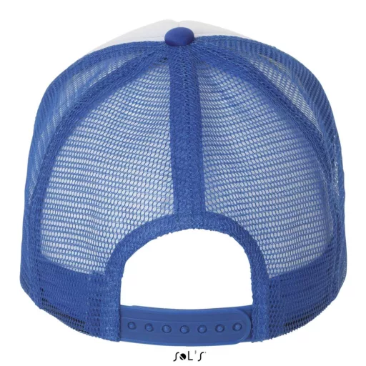 Uniszex hálós 5 paneles baseball sapka, SOL'S SO01668, White/Royal Blue-U