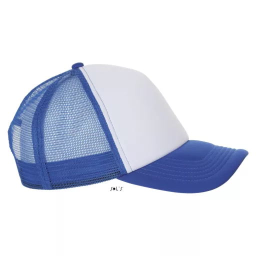Uniszex hálós 5 paneles baseball sapka, SOL'S SO01668, White/Royal Blue-U