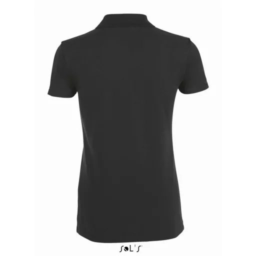 Női PHOENIX sztreccs galléros póló, SOL'S SO01709, Black-M