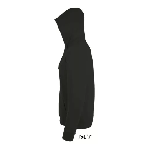 Uniszex cipzáras kapucnis pulóver, SOL'S SO01714, Black-S