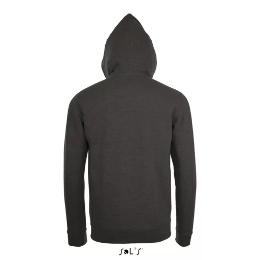 Uniszex cipzáras kapucnis pulóver, SOL'S SO01714, Charcoal Melange-L