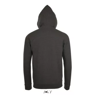   Uniszex cipzáras kapucnis pulóver, SOL'S SO01714, Charcoal Melange-S