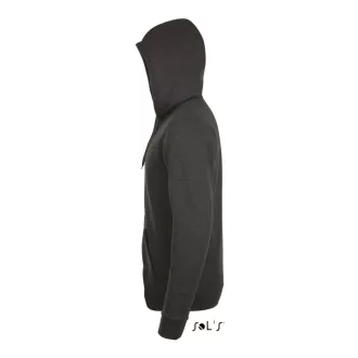   Uniszex cipzáras kapucnis pulóver, SOL'S SO01714, Charcoal Melange-S