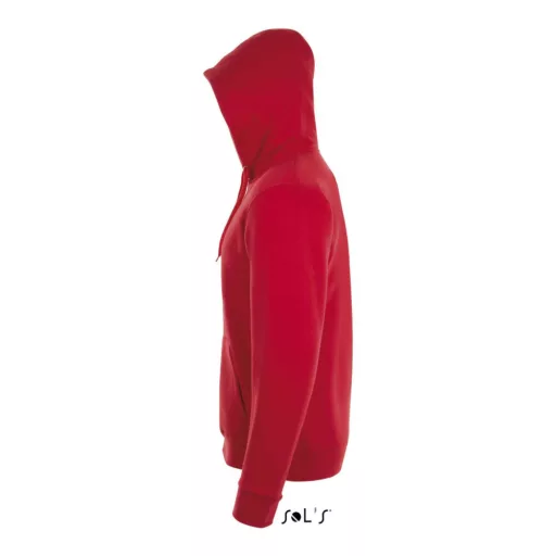 Uniszex cipzáras kapucnis pulóver, SOL'S SO01714, Red-XL
