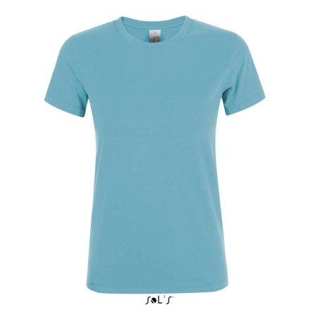 Női REGENT kereknyakú rövid ujjú pamut póló, SOL'S SO01825, Atoll Blue-XL