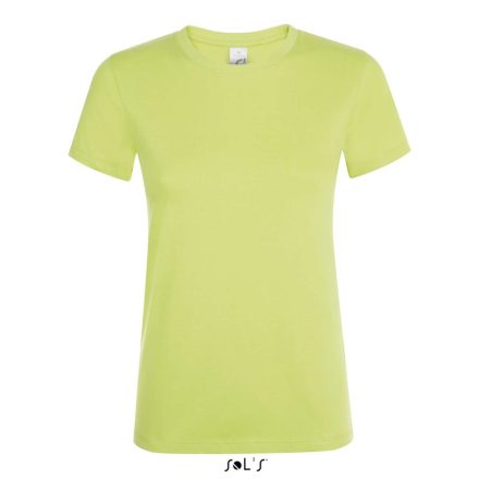 Női REGENT kereknyakú rövid ujjú pamut póló, SOL'S SO01825, Apple Green-M