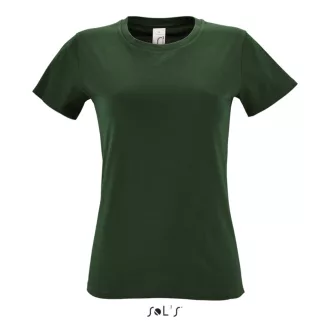   Női REGENT kereknyakú rövid ujjú pamut póló, SOL'S SO01825, Bottle Green-S