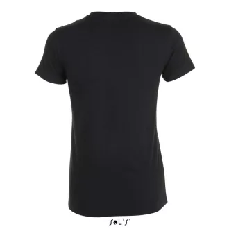   Női REGENT kereknyakú rövid ujjú pamut póló, SOL'S SO01825, Deep Black-S