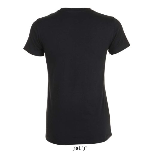 Női REGENT kereknyakú rövid ujjú pamut póló, SOL'S SO01825, Deep Black-S