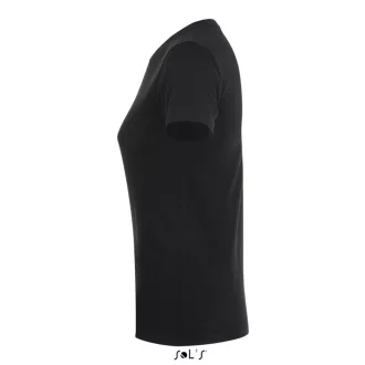  Női REGENT kereknyakú rövid ujjú pamut póló, SOL'S SO01825, Deep Black-S