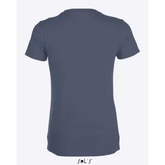   Női REGENT kereknyakú rövid ujjú pamut póló, SOL'S SO01825, Denim-S