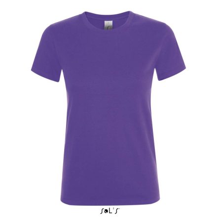 Női REGENT kereknyakú rövid ujjú pamut póló, SOL'S SO01825, Dark Purple-L