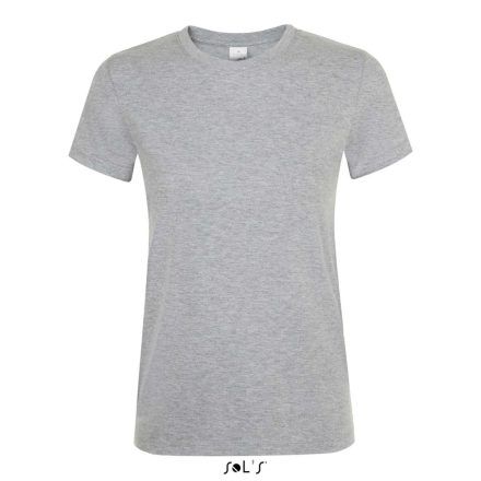 Női REGENT kereknyakú rövid ujjú pamut póló, SOL'S SO01825, Grey Melange-XL