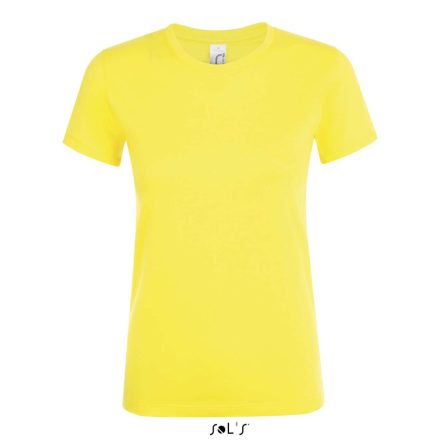 Női REGENT kereknyakú rövid ujjú pamut póló, SOL'S SO01825, Lemon-M