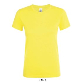   Női REGENT kereknyakú rövid ujjú pamut póló, SOL'S SO01825, Lemon-S